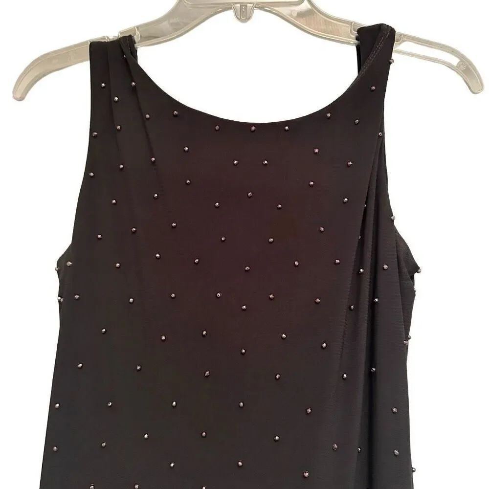 Betsy & Adam grey beaded flapper like dress- size 4